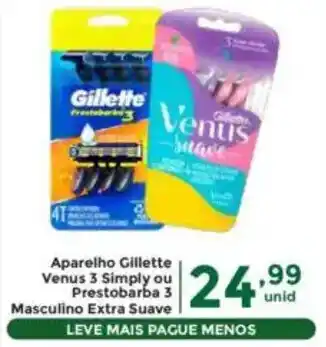 Comercial Esperança Aparelho Gillette Venus 3 Simply ou Prestobarba 3 Masculino Extra Suave oferta