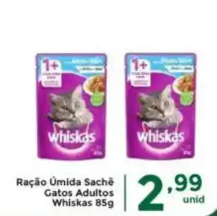 Comercial Esperança Ração Úmida Sachê Gatos Adultos Whiskas oferta