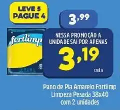 Arena Atacado Pano de Pia Amarelo Fortlimp Limpeza Pesada 38x40 com 2 unidades oferta