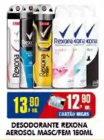 Higa's Supermercado Desodorante rexona aerosol masc/fem oferta