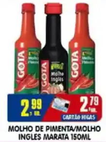 Higa's Supermercado Molho de pimenta/molho ingles marata oferta