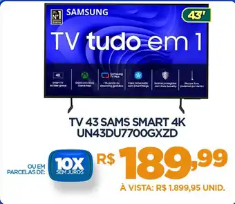 DB Supermercados Tv 43 sams smart 4k UN43DU7700GXZD oferta