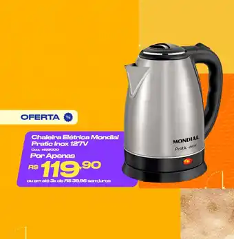 Casa e Vídeo Chaleira Elétrica Mondial Pratic Inox 127V oferta