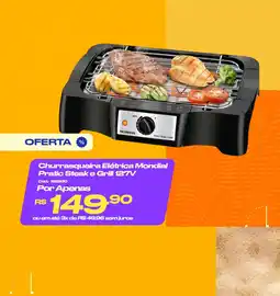 Casa e Vídeo Churrasqueira Elétrica Mondial Pratic Steak e Grill 127V oferta