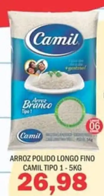 Supermercados Mendonça Arroz polido longo fino camil tipo 1 oferta