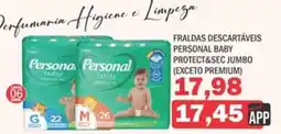 Supermercados Mendonça Fraldas descartáveis personal baby protect&sec jumbo oferta