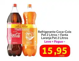 Shibata Supermercados Refrigerante Coca-Cola Pet + Fanta Laranja Pet oferta