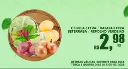 Supermercado Bernardão Cebola extra / batata extra beterraba / repolho verde oferta