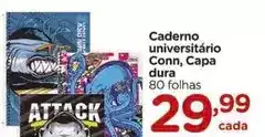 Carrefour Attack - caderno universitário conn, capa dura oferta