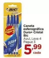 Carrefour Bic - caneta esferográfica dura+ cristal oferta