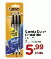 Carrefour Bic - caneta dura+ cristal oferta