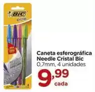 Carrefour Bic - caneta esferográfica needle cristal oferta