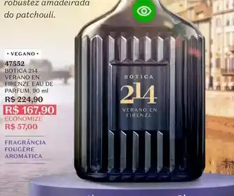 O Boticário De - botica 214 vernze en frenze le eau de parfum oferta