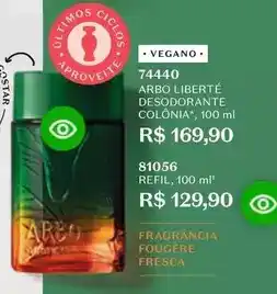 O Boticário Arbo - liberté desodorante colônia oferta