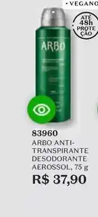 O Boticário Arbo - transpirante desodorante aerossol oferta