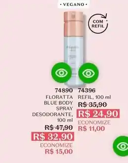 O Boticário Floratta - refil blue body spray desodorante oferta