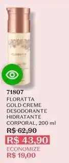 O Boticário Floratta - gold creme desodorante hidratante corporal oferta