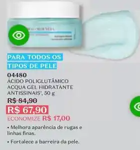 O Boticário O boticario - ácido poliglutômico acqua gel hidratante antissinais oferta