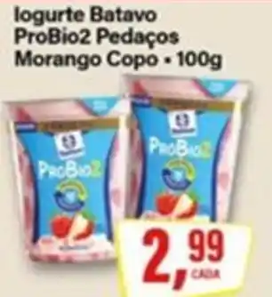 Rede Supermarket logurte Natural logurte Batavo Batavo Sabores ProBio2 Pedaços oferta