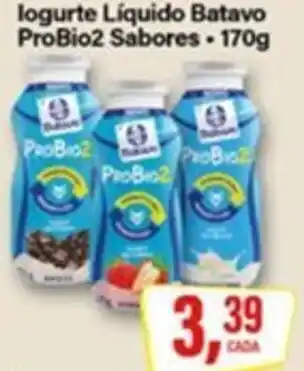 Rede Supermarket logurte Líquido Batavo ProBio2 Sabores oferta