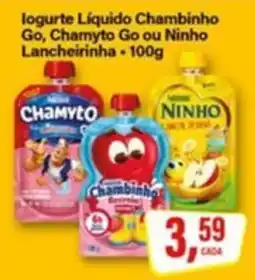 Rede Supermarket logurte Líquido Chambinho Go, Chamyto Go ou Ninho Lancheirinha oferta