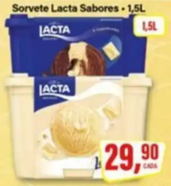 Rede Supermarket Sorvete Lacta Sabores oferta