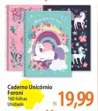 Atacadão Caderno Unicórnio Foroni oferta