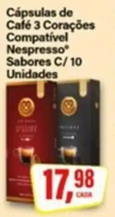 Rede Supermarket Café 3 Corações Compatível Nespresso Sabores oferta