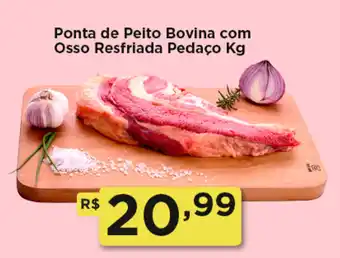 Rede Vivo Ponta de Peito Bovina com Osso Resfriada Pedaço oferta