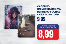 Apoio Mineiro Caderno universitário va benne 80 folhas capa dura unid. oferta