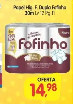 Cercadão Papel Hig. F. Dupla Fofinho 30m oferta