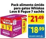 Mercado Extra Whiskas - pack alimento úmido para gatos leve 8 pague 7 sachês oferta