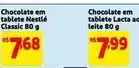 Mercado Extra Nestlé - chocolate em tablete lacta ac leite oferta