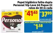 Mercado Extra Personal vip - papel higiênico folha dupla oferta