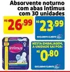 Mercado Extra Intimus - absorvente noturno com abas com 30 unidades oferta