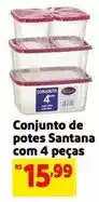 Mercado Extra De - conjunto de potes santana com 4 peças oferta