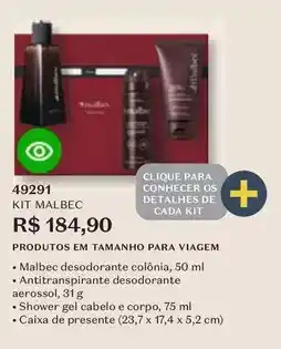 O Boticário Malbec - kit oferta