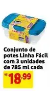 Mercado Extra Conjunto de potes linha fácil com 3 unidades oferta