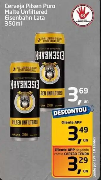 Tenda Atacado Cerveja Pilsen Puro Malte Unfiltered Eisenbahn Lata oferta