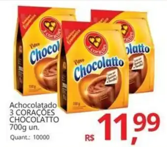 Supermercados Koch Achocolatado 3 CORAÇÕES CHOCOLATTO oferta