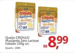 Supermercados Koch Queijo CRIOULO Mussarela Zero Lactose Fatiado oferta