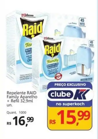 Supermercados Koch Repelente RAID Family Aparelho + Refil oferta