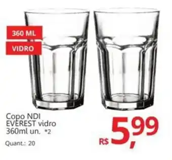 Supermercados Koch Copo NDI EVEREST vidro oferta