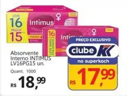 Supermercados Koch Absorvente Interno INTIMUS oferta