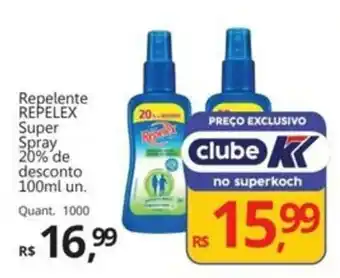 Supermercados Koch Repelente REPELEX Super Spray 20% de desconto oferta