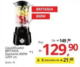 Supermercados Koch Liquidificador BRITANIA Diamante 800W 220V un. oferta