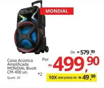 Supermercados Koch Caixa Acústica Amplificada MONDIAL Bivolt CM-400 un. oferta