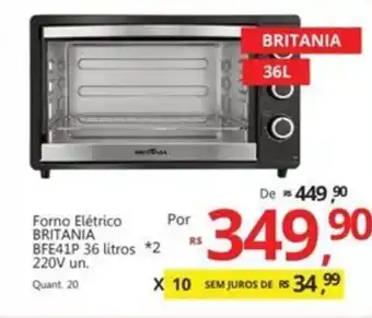 Supermercados Koch Forno Elétrico BRITANIA BFE41P 220V un. oferta