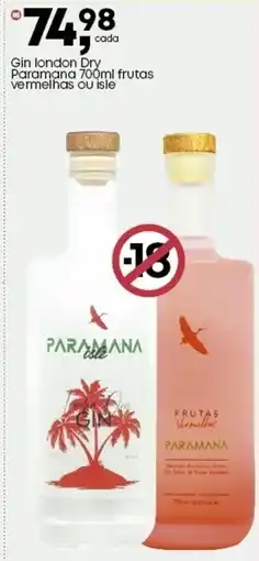 Frangolândia Gin london Dry Paramana frutas vermelhas ou isle oferta