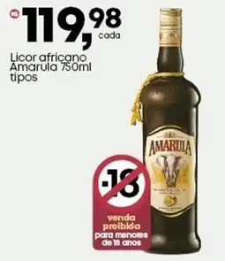 Frangolândia Licor africano Amarula tipos oferta